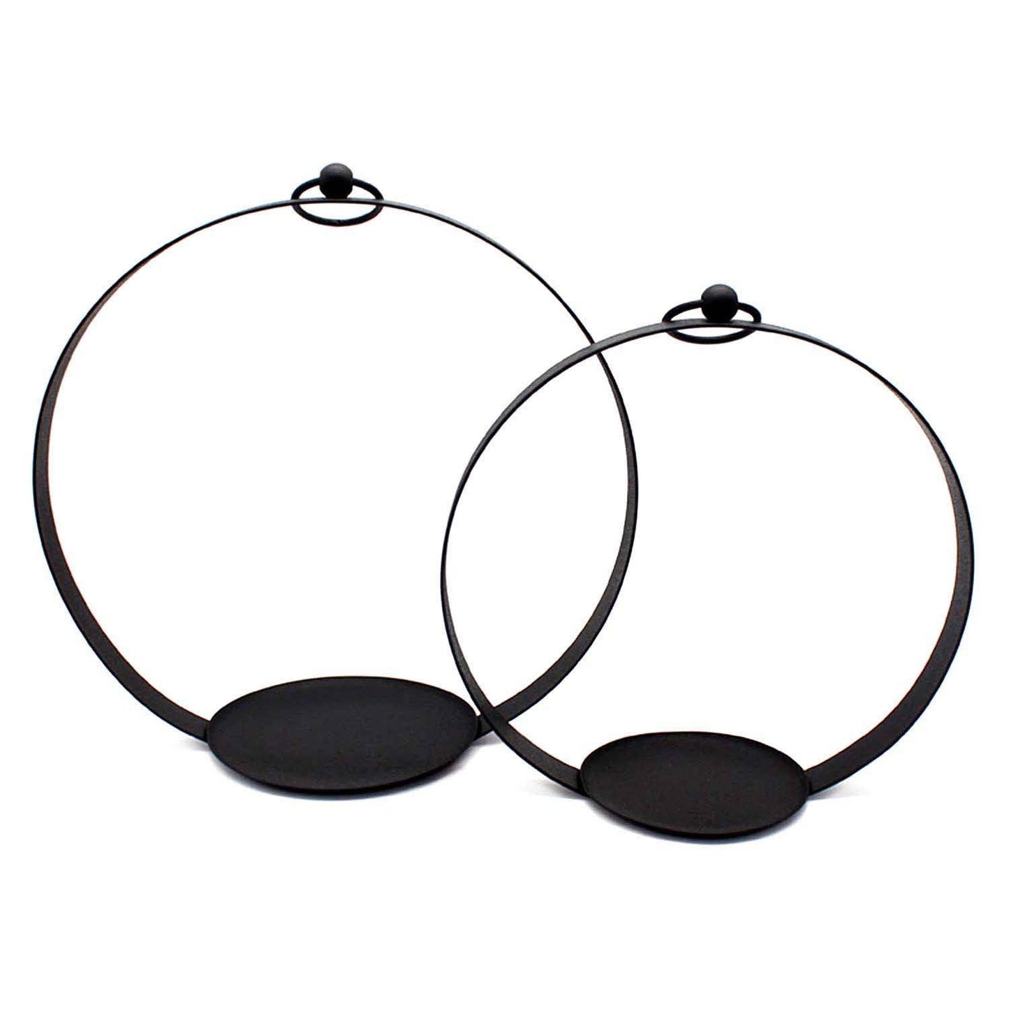 Black Round Open Lantern - LARGE