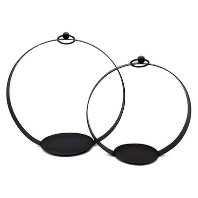 Black Round Open Lantern - SMALL