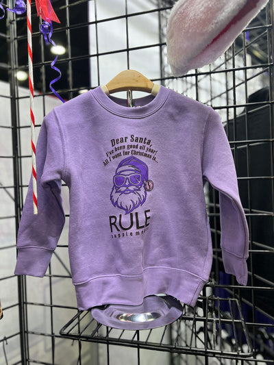Toddler Dear Santa Purple Crew Sweatshirt