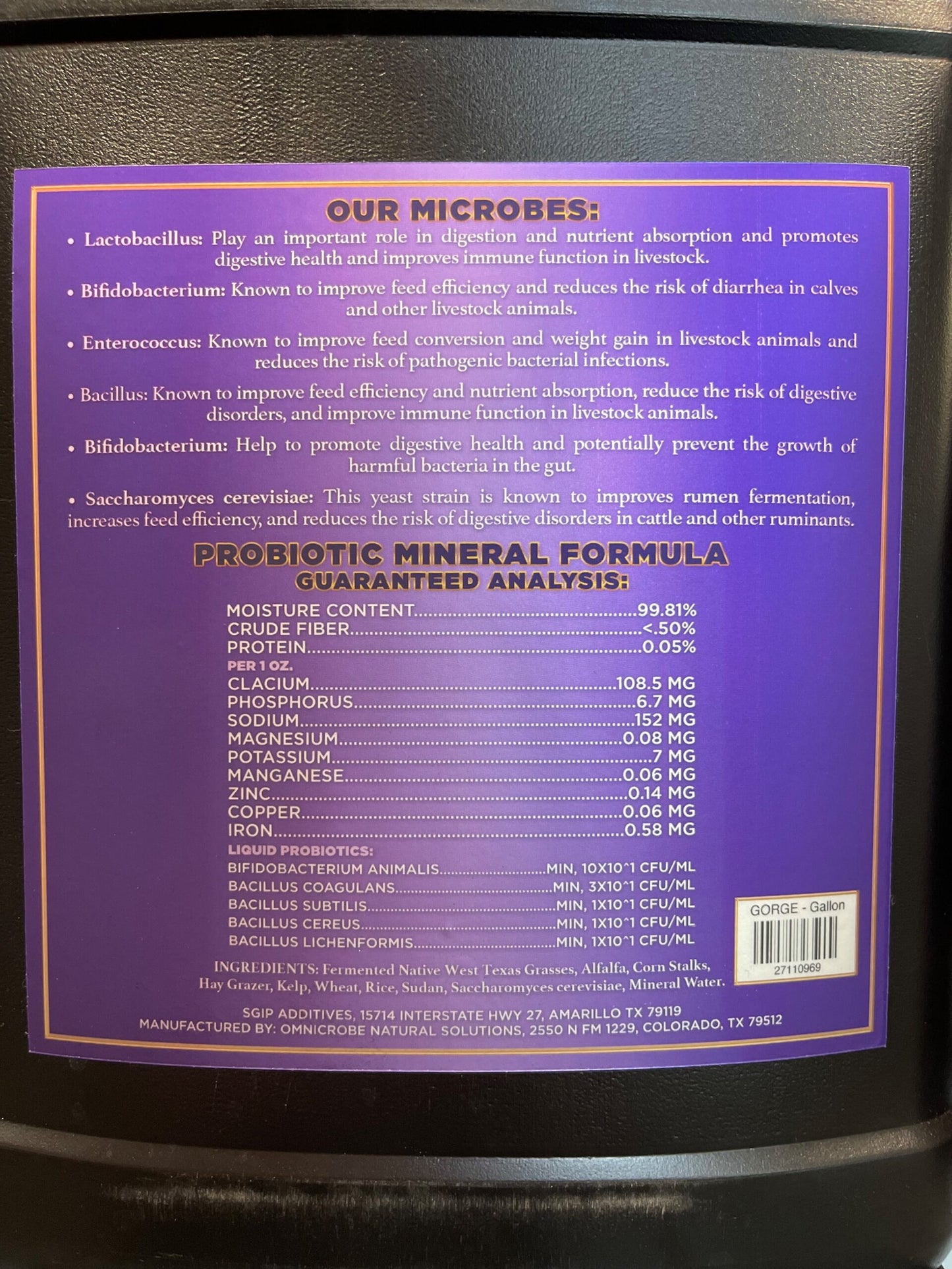 Gorge back label