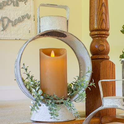 Large White Open Round Lantern