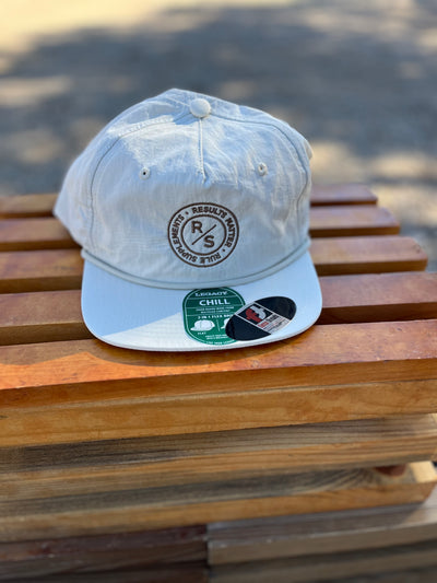 Rule Supplements Hat Flat White with Brown Stitching