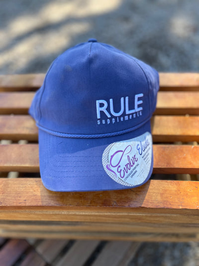 Rule Supplement Women's Hat Blue with White Stitching and Cheetah inside