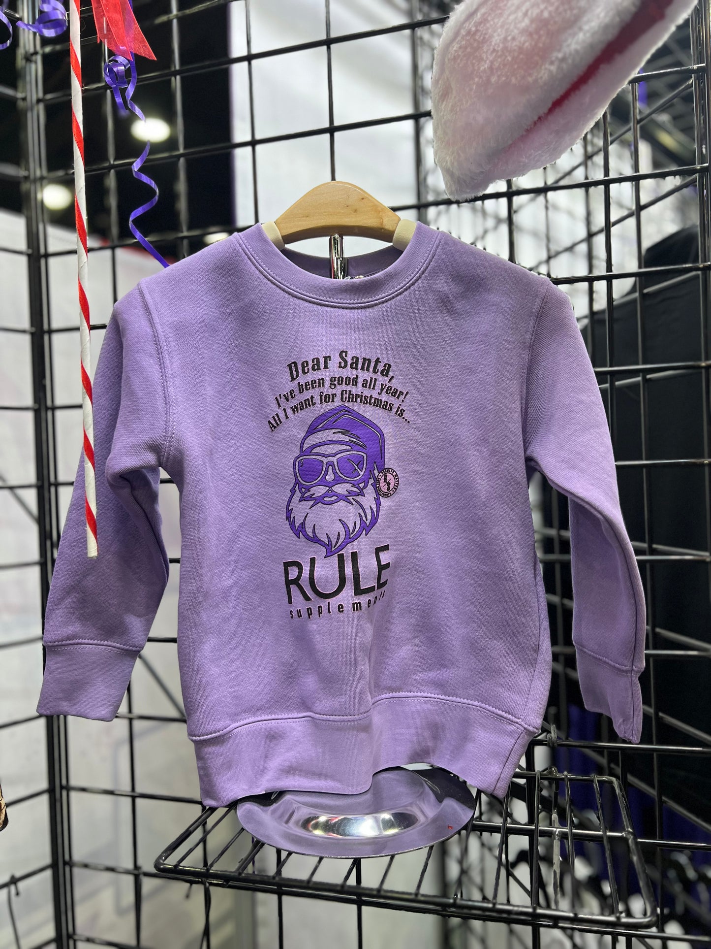 Toddler Dear Santa Purple Crew Sweatshirt