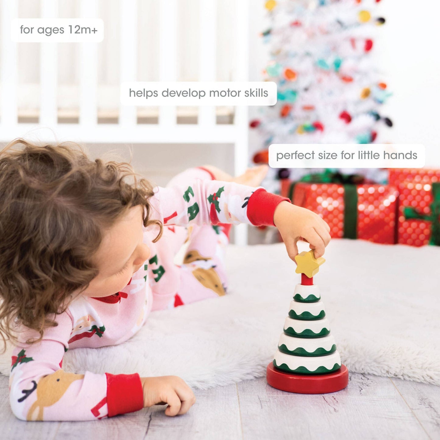 Christmas Tree Stacking Toy, Baby Toddlers Montessori Gift